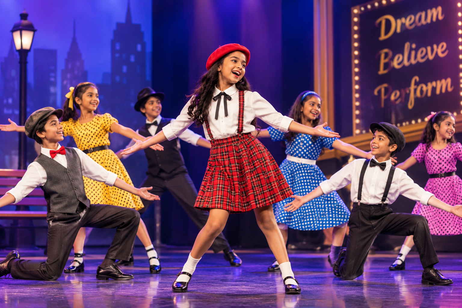 Children performing a musical theatre number